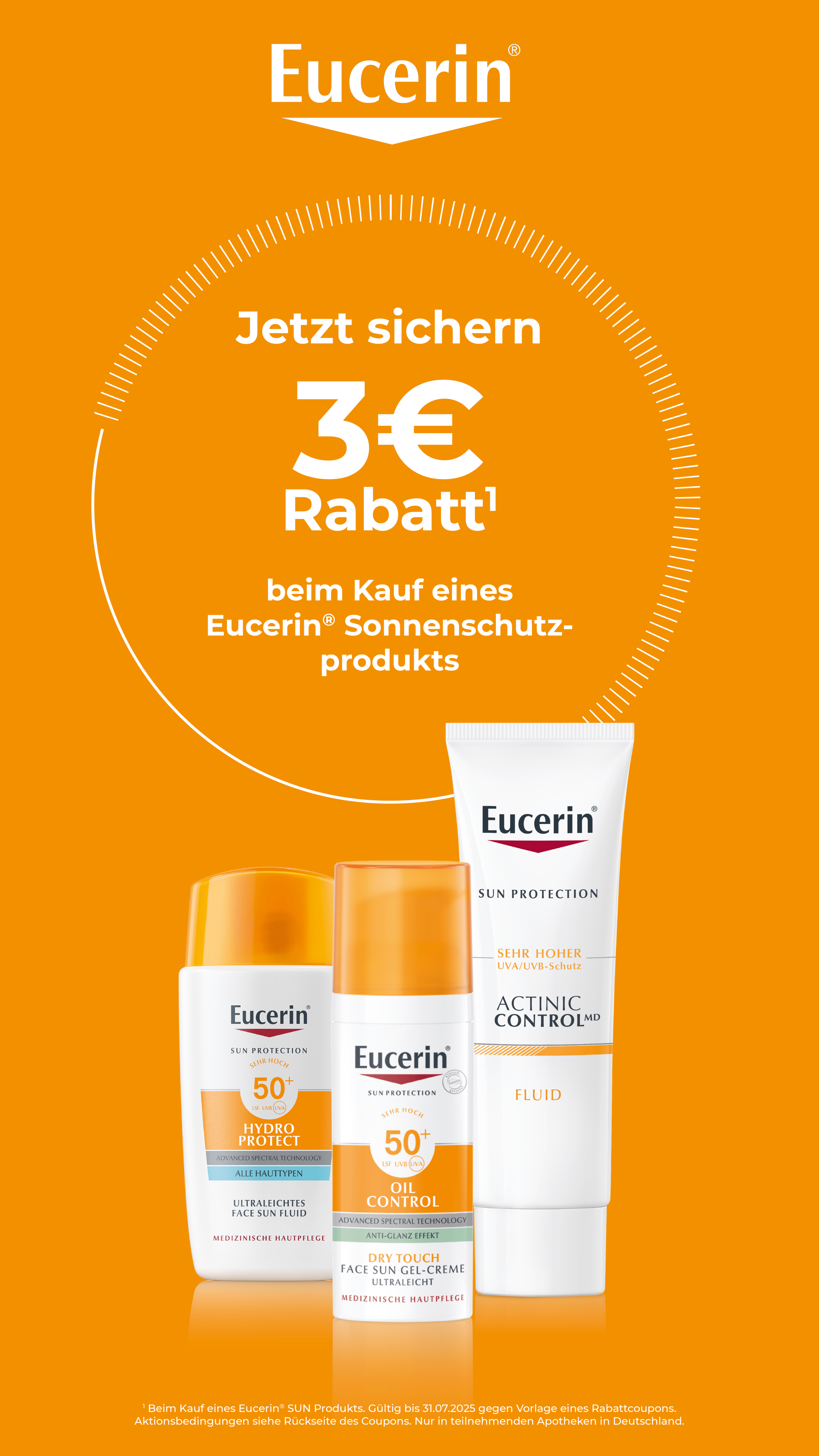 3 € Rabatt beim Kauf eines Eucerin Sonnenschutzproduktes